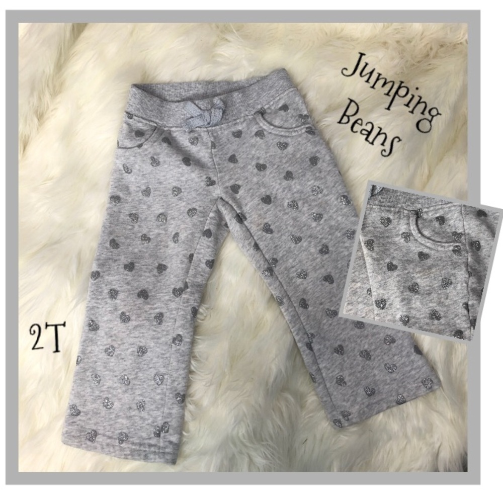 Jumping Beans 2T Pants Sweat Togs & Hearts Bling!
